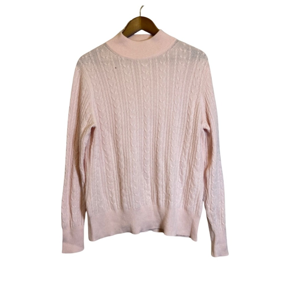 Katherine Kelly Sweater Women's Large Pink Cashmere Cable Knit‎